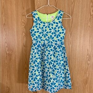 Justice Blue and Green Floral Kids Sleeveless Dress